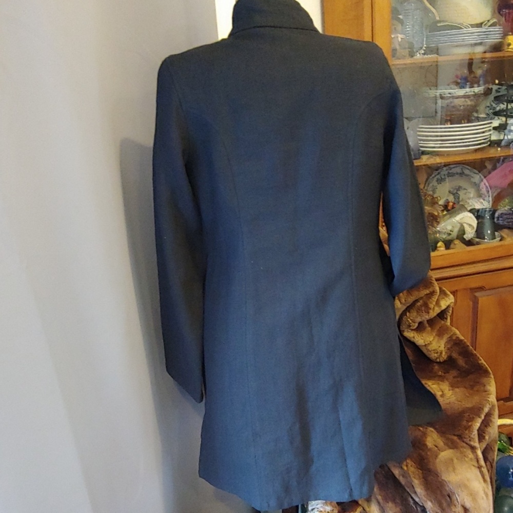Soft Surroundings Black Linen Military Style - Picture 3 of 5